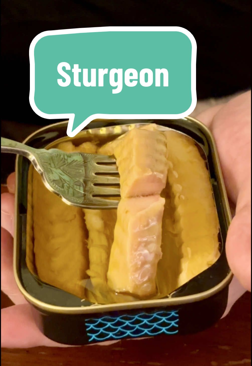 El Capricho Sturgeon in Extra Virgin Olive Oil from @Greg D. Thank you for this incredible tin Greg! #tinnedfishreview #tinnedfish #cannedfish 