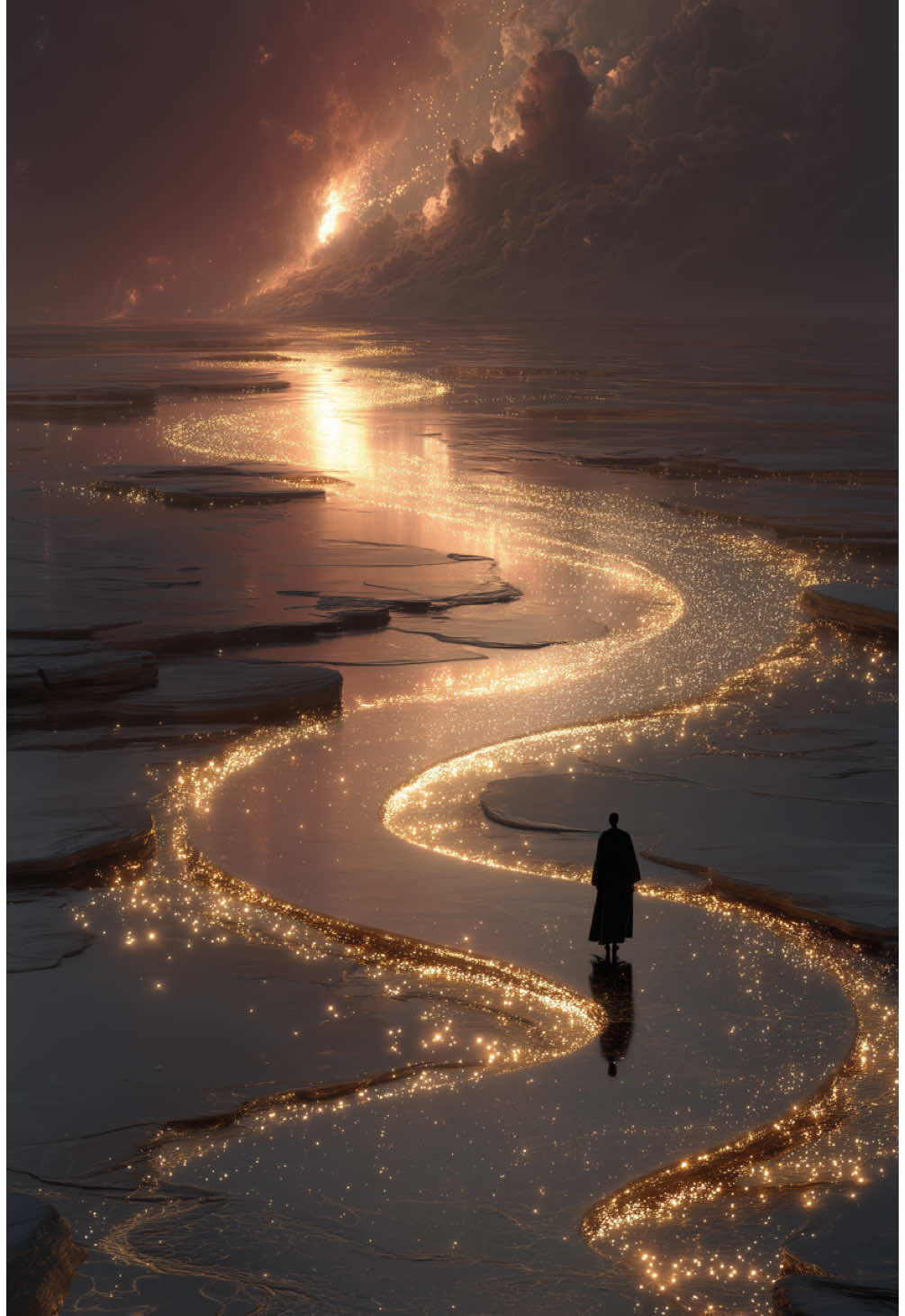 The Golden Spiral: Path of Light 💫✨💫  As I walk the Golden Spiral, with every step, I remember who I am. This is the way home 🫶 #GoldenSpiral #SacredGeometry   #PathOfLight   #SpiritualAwakening   #CosmicJourney