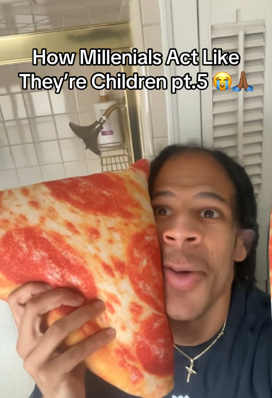 why pizza shaped?!?! 😂🤷🏾‍♂️ #fyp #skits #cringe #millenialcore 