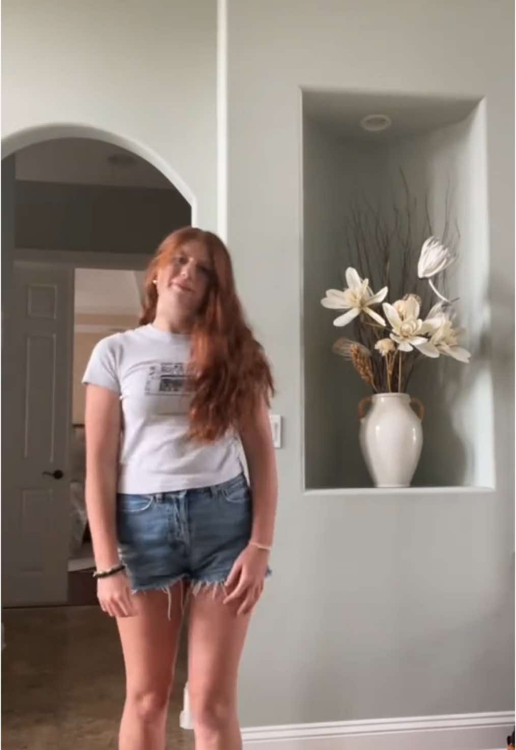 messy hair??? #cas #fyp #fitcheck #OOTD #redhair 