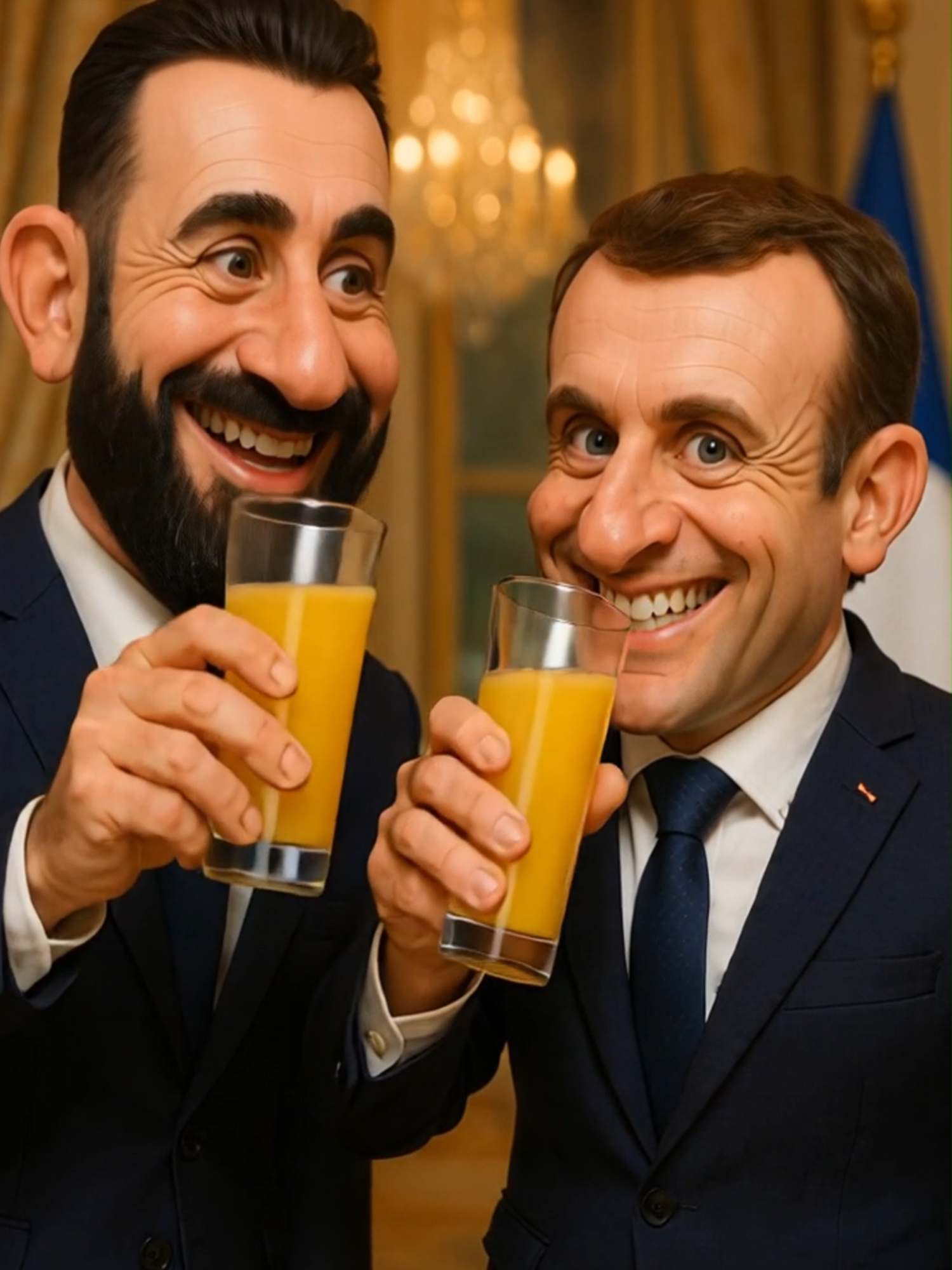 الرئيس أحمد الشرع والرئيس الفرنسي ماكرون يشربون المرطبات  #دمشق #حكي_طالع_نازل #سوريا #syria #damascus  #emmanuel_macron #macron #paris #france #أخبار_اليوم #news