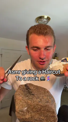 Asmr giving a rock a haircut #asmr 