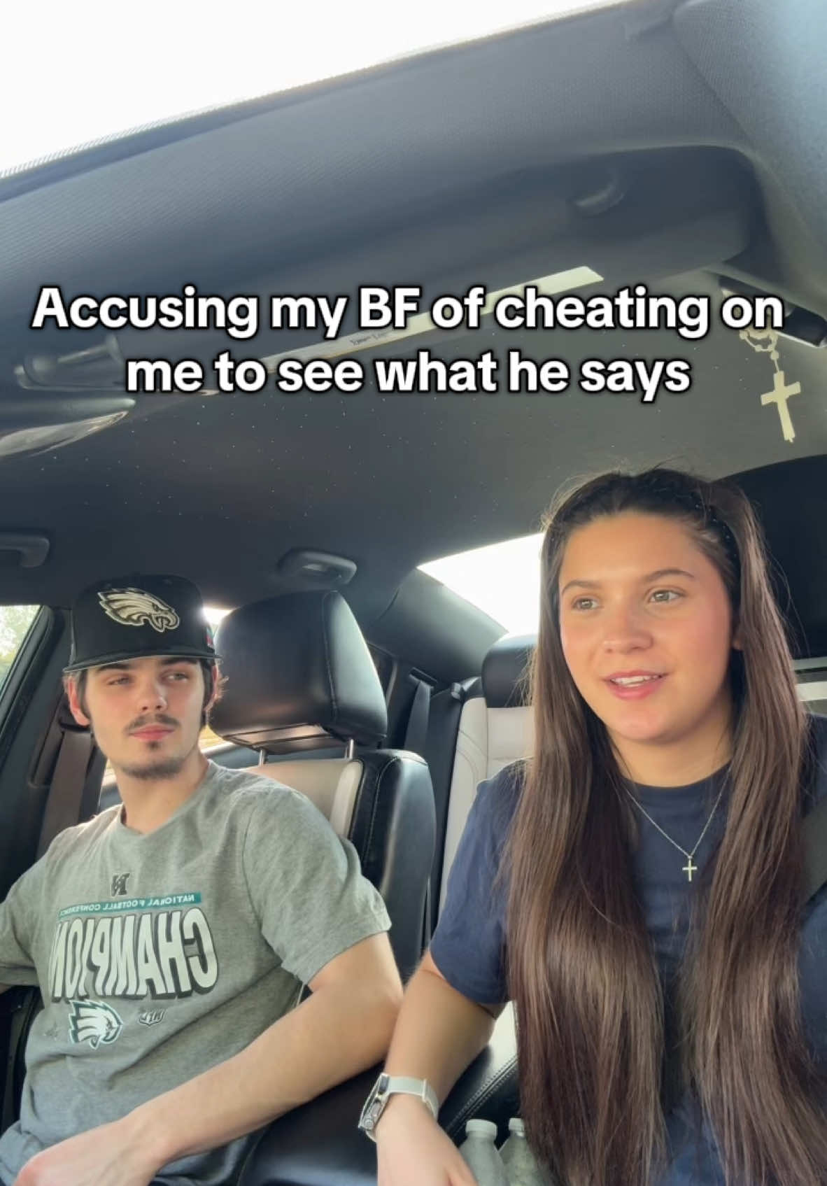 Did he slip up!!??  #coupletrend #foryou #trend #coupleprank #couplestiktok #couples #trending #prankwars #couplecomedy #harmlessprank #prankvideos @maeve.plusryan 