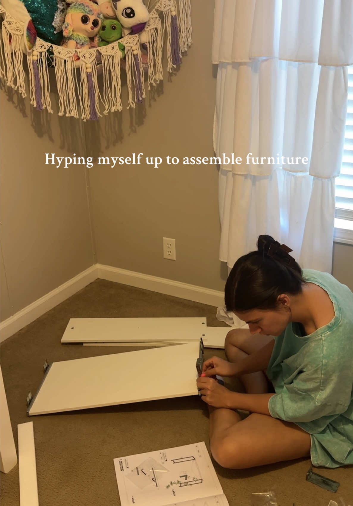 Why do the boys complain? This was so satisfying. I had a full 2 hours of uninterrupted silence and a happy little girl🩷 #imjustagirl #assemble #furniture #ledlights #girlmama 