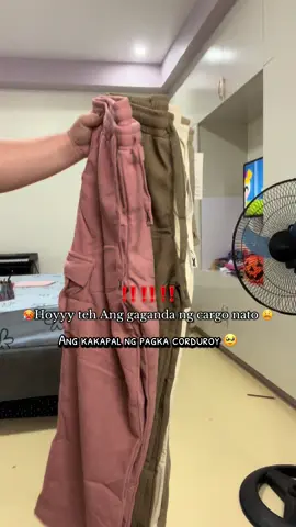 Women corduroy cargo pants Ang gaganda at Ang kakapal pa🥵😫#corduroy #cargopants #womenpants #musthave #fyp #highwaist #casualoutfits 