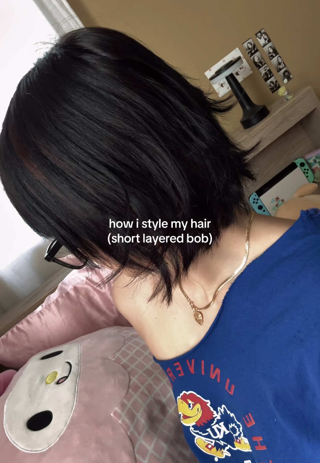 first time styling the BAWB what do u think… i think it’s kinda giving shizuku #hairtutorial #layeredhaircut #hairstyle #bob #hxh 
