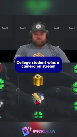 College student wins a Camera on Stream #kickstreming #kick #packdraw