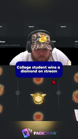 College student wins a diamond on stream #packdraw #kick #kickstreming