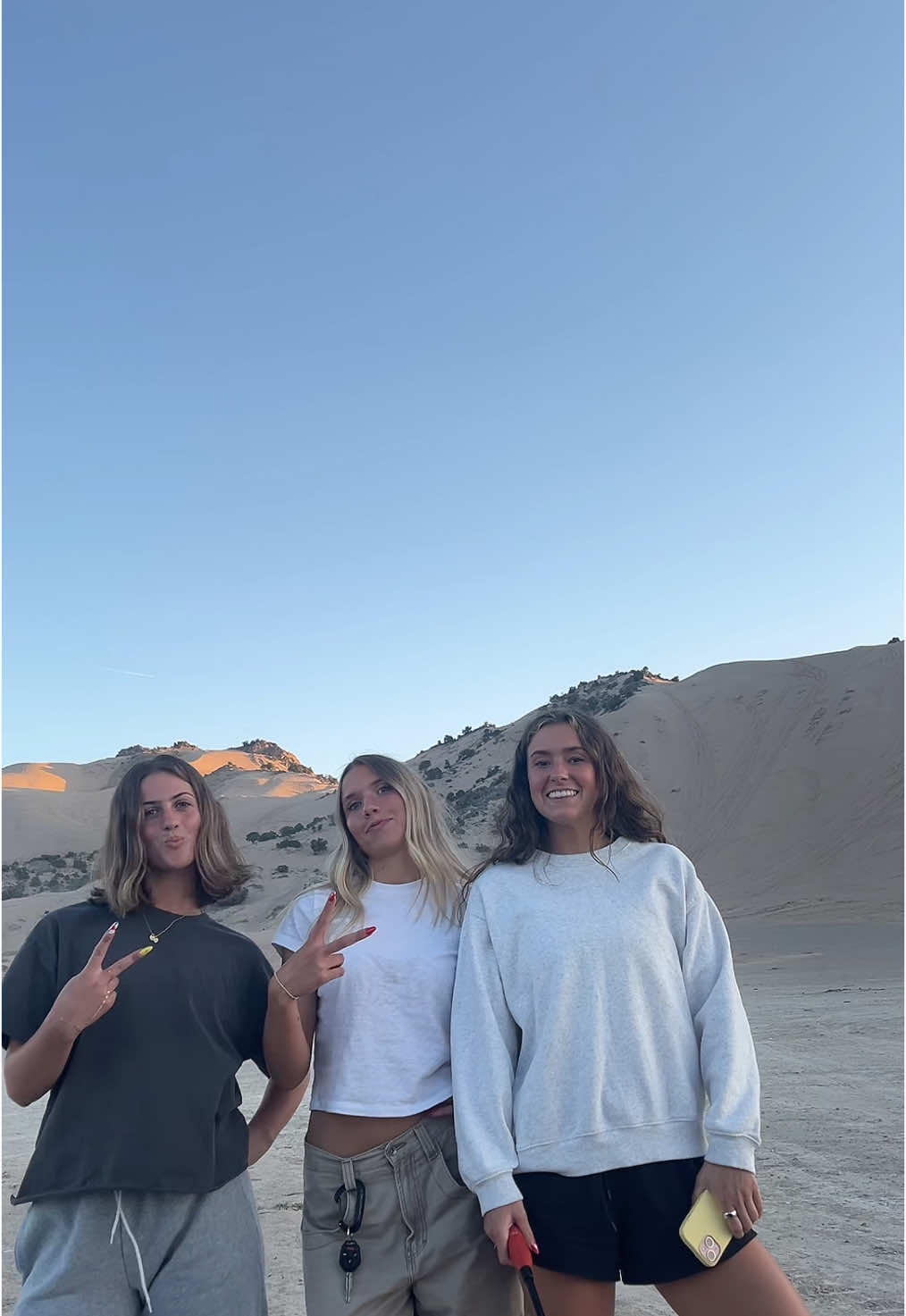 we love summer!! 😛❤️‍🔥                  #OOTD #jnco #BestFriends #Summer #sanddunes #camping #fitcheck #summerootd #outfitideas 