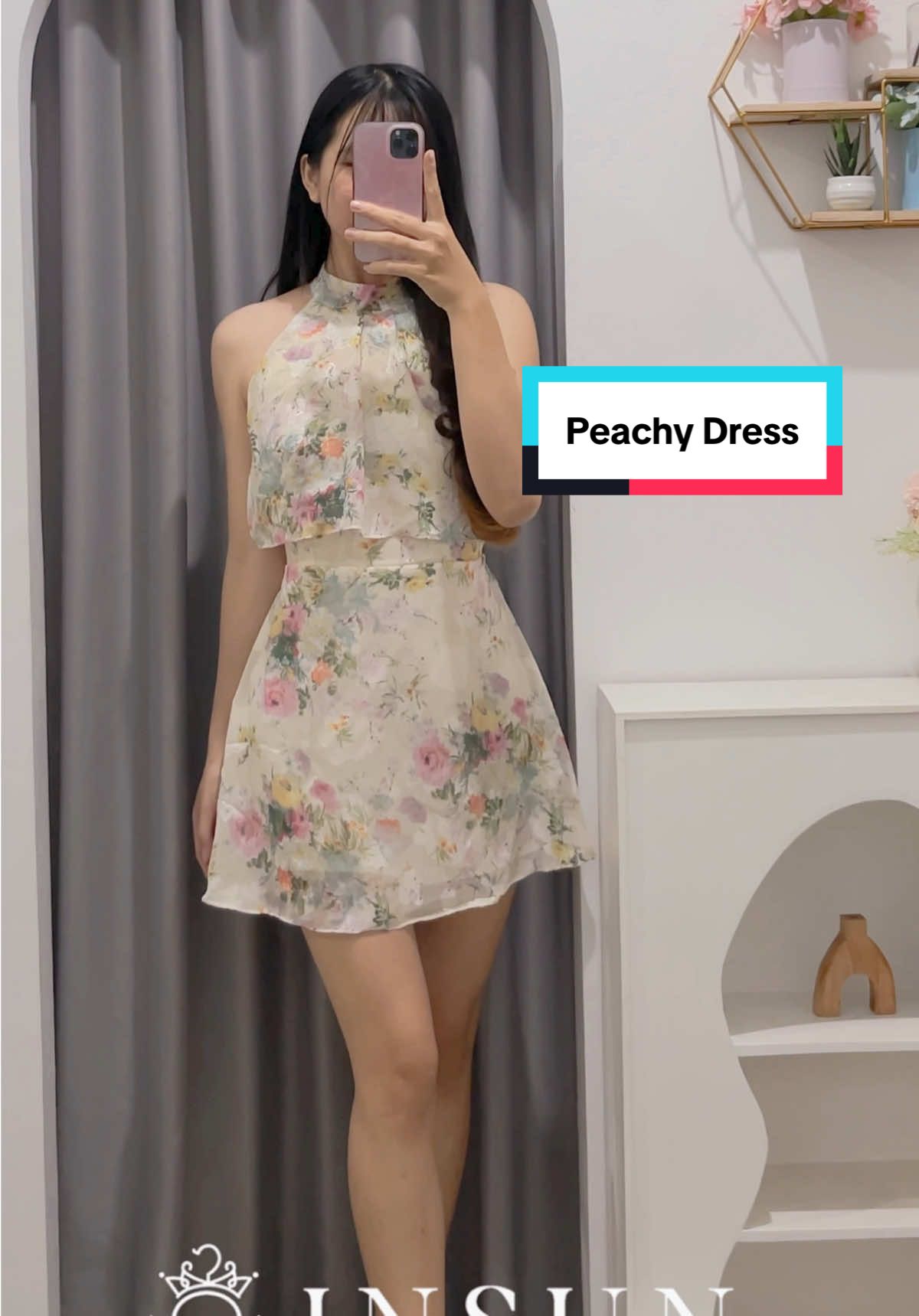 Peachy Dress  #fyp #fypシ゚viral #ootdinspiration #koreanlook #floraldress 