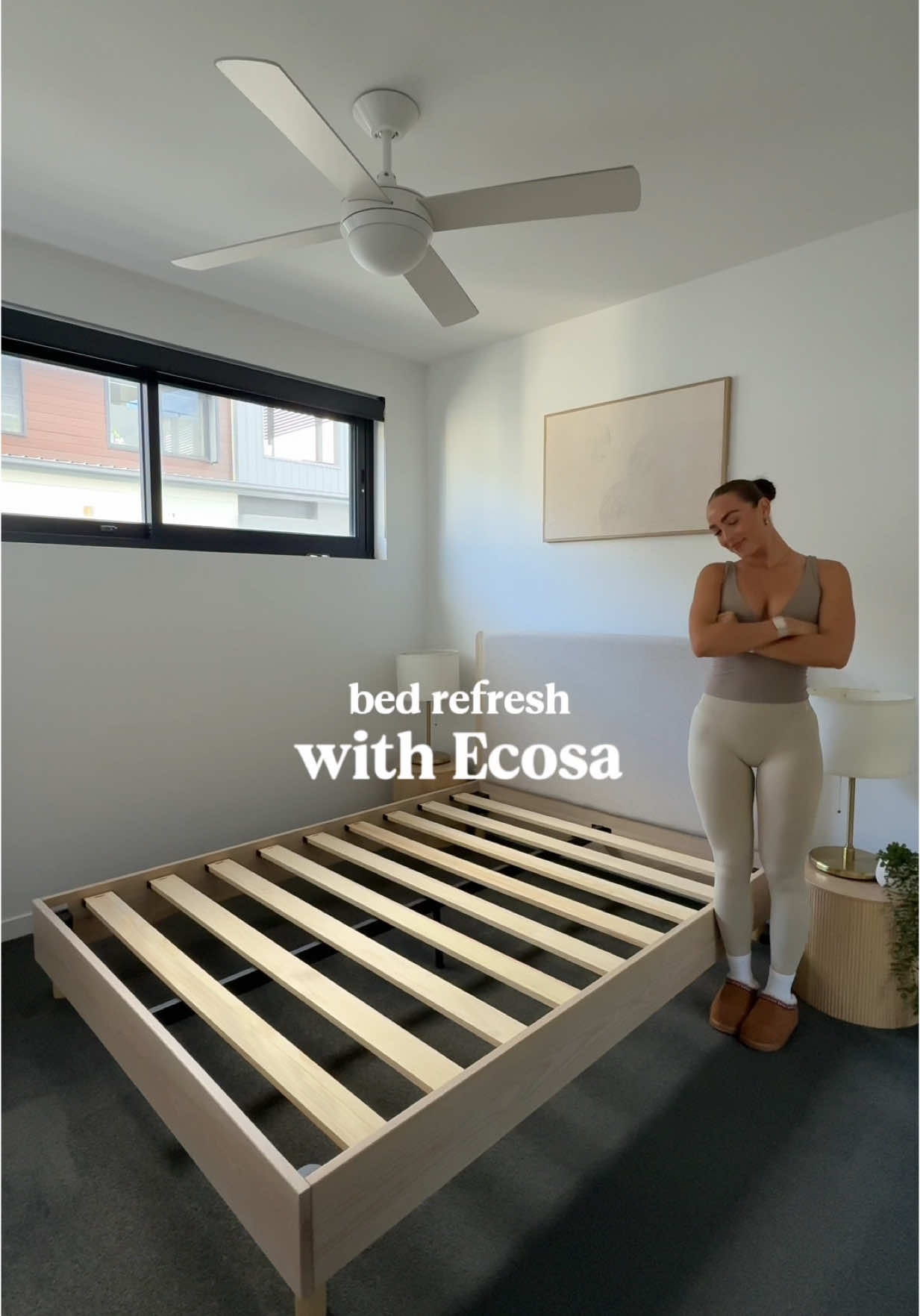 Good sleep is quite literally the foundation for a great life!! 🌟 OBSESSED with my new Cool Comfort mattress from @Ecosa ❄️💤 Prorating sleep & recovery has never felt easier!  We went with the Haven bed frame in Ash/Oyster shell along with the flax linen bedding & Quilt cover 🤍 #ad #ecosa #ecosasleep