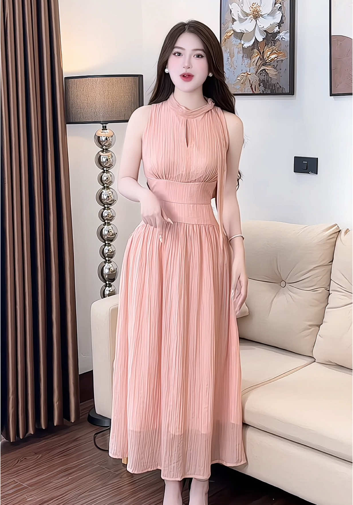 Váy tơ xinh xỉu 🥰 #xuhuongtiktok #lyna_vaythietke #vaydep 