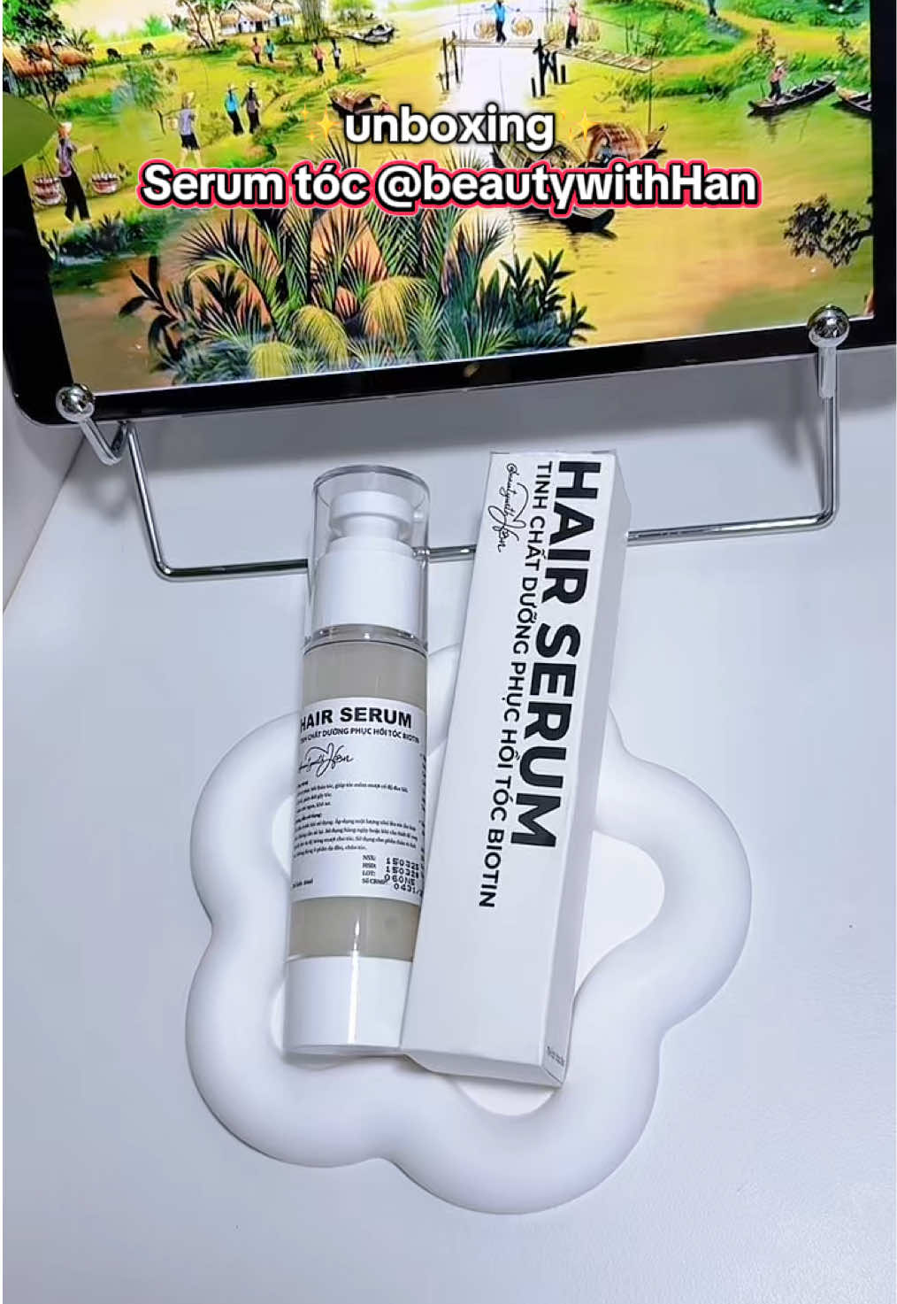 Tinh chất dưỡng thân đuôi tóc biotin #haircare #serum #unboxing #viral 