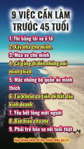 9 việc cần làm trước tuổi 45 #baihoc #LearnOnTikTok #fyp #phamminhhieu 