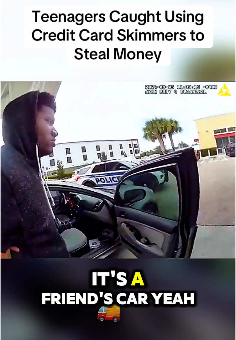Teenagers Caught Using Credit Card Skimmers to Steal Money #audit #law #copsoftiktok #police #crime 