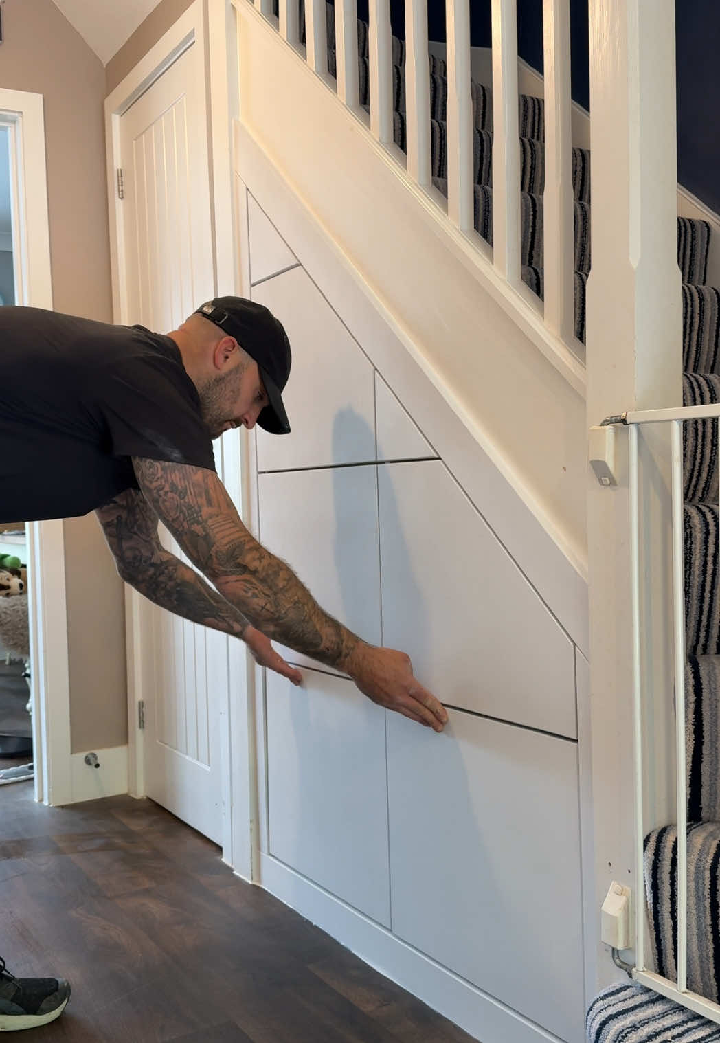Under Stair Storage installation ✨ 5 drawer Slab primed ready to paint 🎨  #understairstorage #Home #storage #newbuild #asmr #newreel #satisfying #interiordesign #southampton #uk #viral 