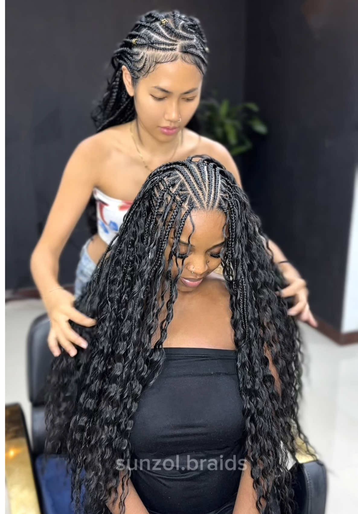 Flip over fulani braids for my pretty girl 🤍  We are located in Thailand 🇹🇭 #fulanibraids #hairtransformation #bohobraids #ถักผมสายฝอ #ถักคอนโรล #ถักเปียพัทยา #ถักเปียคอนโรล 