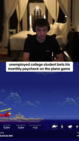 unemployed college student bets his monthly paycheck on the plane game #agusbob #planegame #kickstreaming 