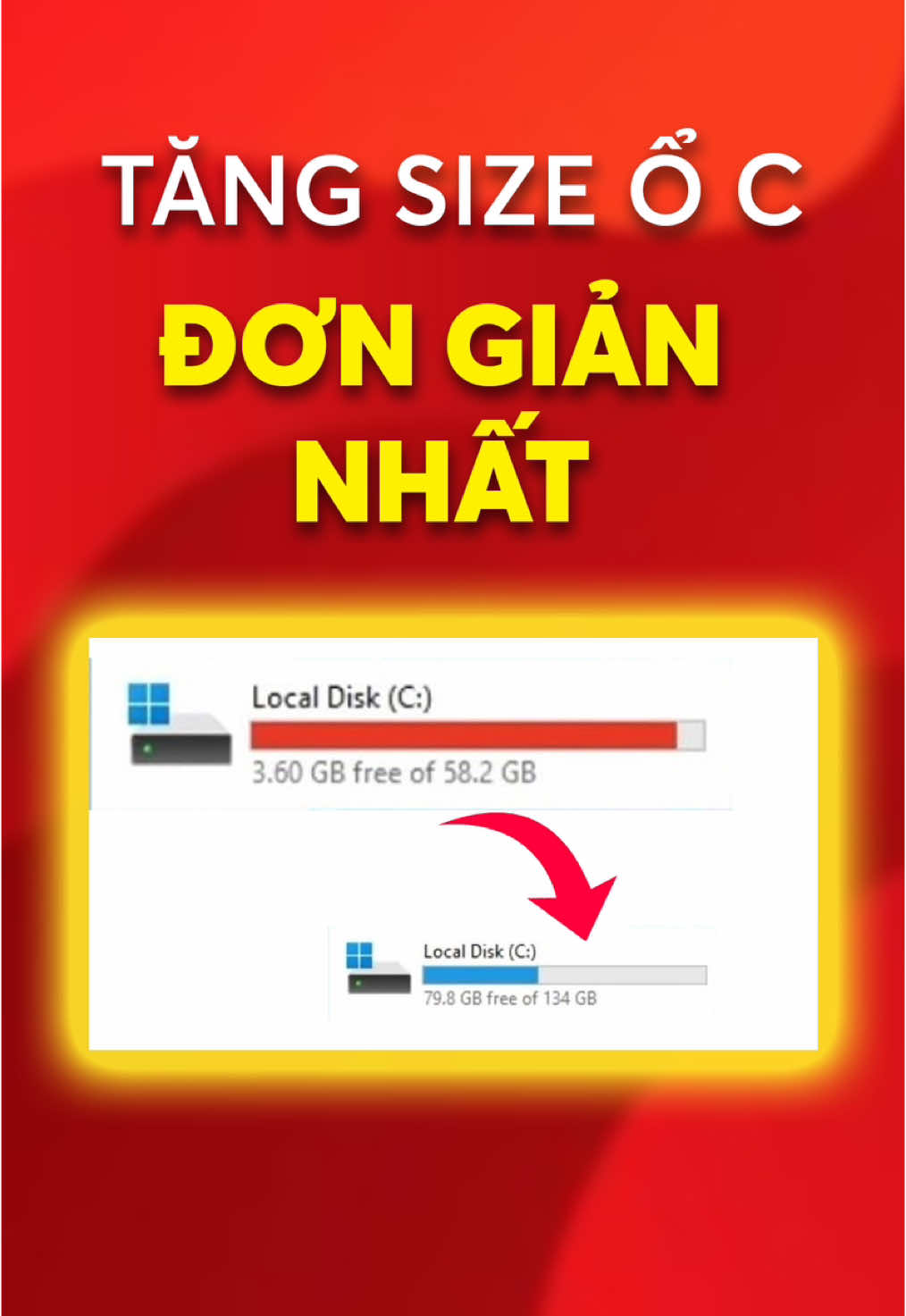 Trả lời @Thiện Trí cách tăng dung lượng ổ C, gộp ổ đơn giản nhất.