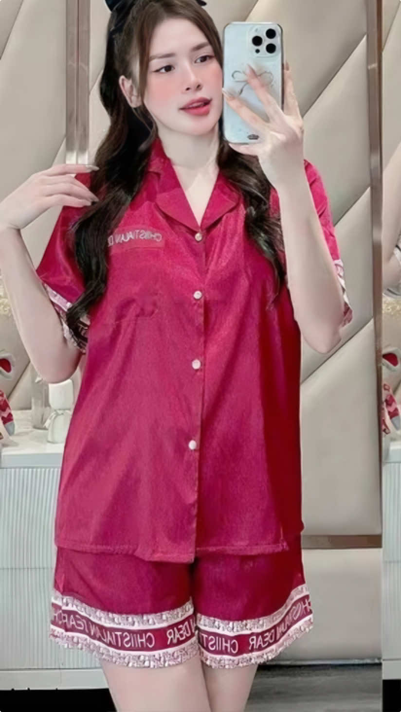 Bộ Đồ Ngủ JUSOKA Pijama Nữ DD48 WOMEN - Mặc Nhà, Ngủ - Lụa Gấm Xước Ánh Kim - Tay Dài, Quần Dài, Viên Chữ Sang Trọng. #bongu #bolua #thoitrangxinh24h #thoitrang247 #depmoingay #xuhuong