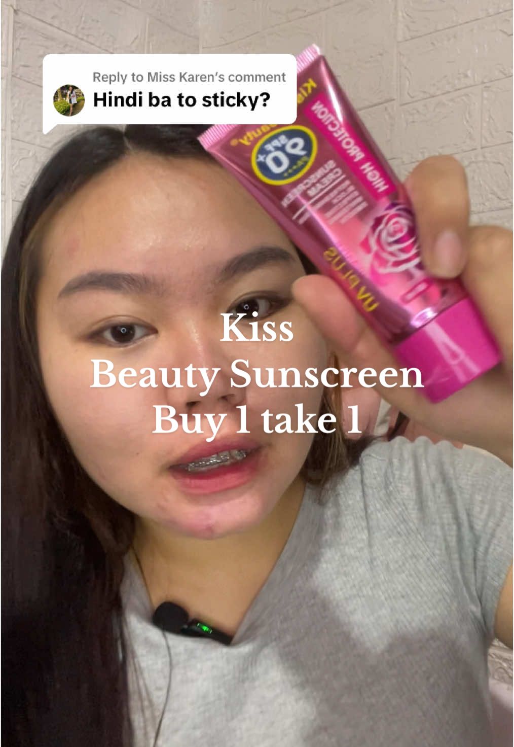 Replying to @Miss Karen  #tintedsunscreen #kissbeautysunscreencream #spf90sunscreen #recomendationsunscreen #bestforallskintype #viralvideo #bisayatok #trendingsunscreen 