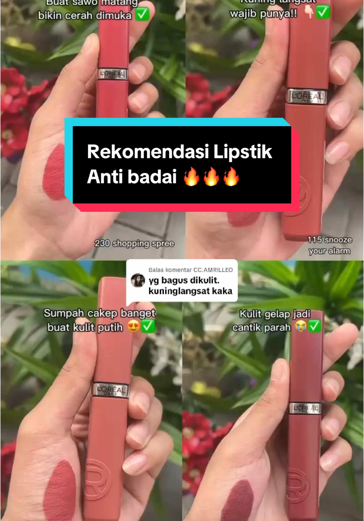 Membalas @CC.AMRILLEO 115 cuakepppp pollll kak ….cobain deh 😍😍😍@L'Oreal Paris Indonesia#fyppppppppppppppppppppppp#lipmatte#lipstick#LorealParisID 