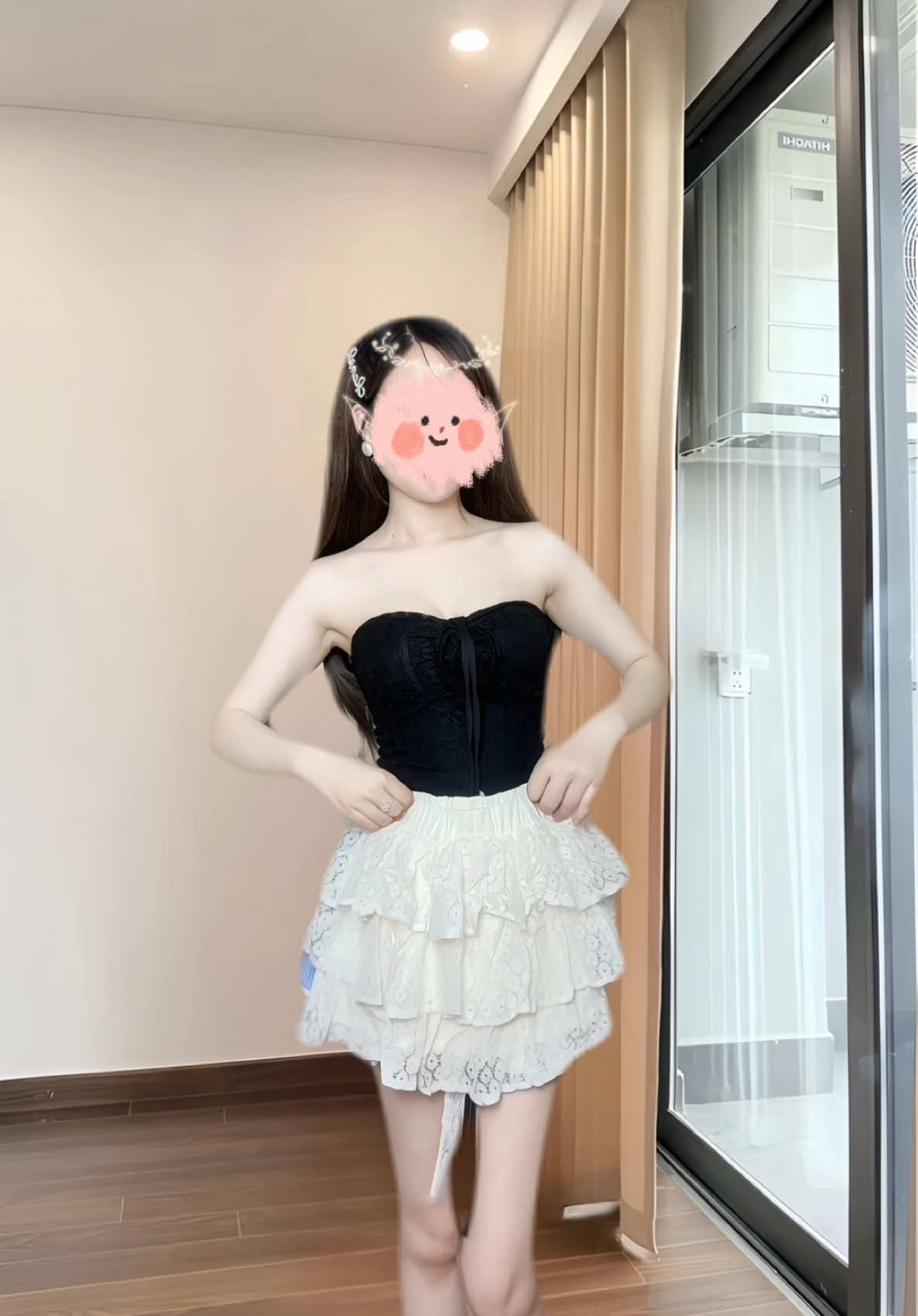 Set Áo Ren Cổ yếm đính bông #setdoxinh #thoitrangnu #xuhuong 