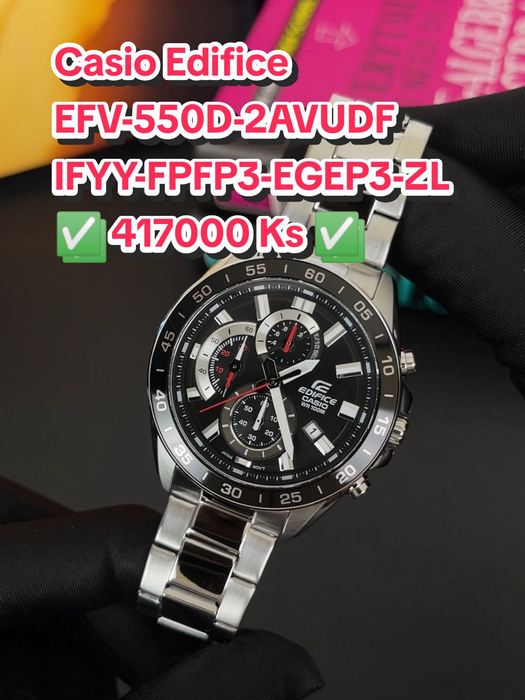 Casio Edifice EFV-550D-2AVUDF IFYY-FPFP3-EGEP3-ZL:A1 ✅ 417000 Ks ✅ • Case Size : 47 mm • Water Resistance: 10 ATM • 100m water resistant • Stainless Steel case #casio #edifice #queenmyanmar #theblackqueencollection #နာရီချစ်သူများအတွက်တင်ပေးလိုက်ပြီနော် #ရောက်ချင်တဲ့နေရာရောက်👌 #fypシ゚ 