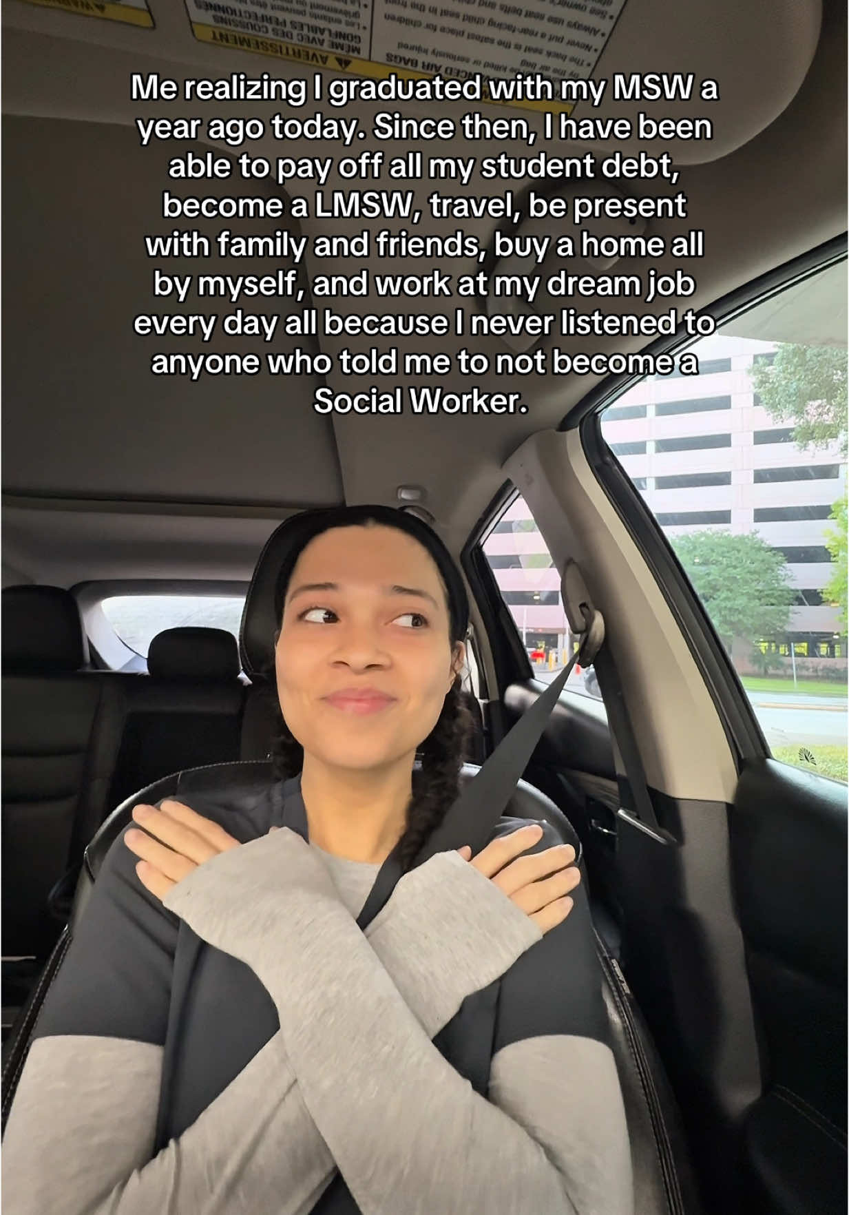 Don’t listen to others!! Follow your heart and there is so much joy in the other side. 🥹💗 #socialwork #graduation #msw #socialworkersoftiktok #socialworker 