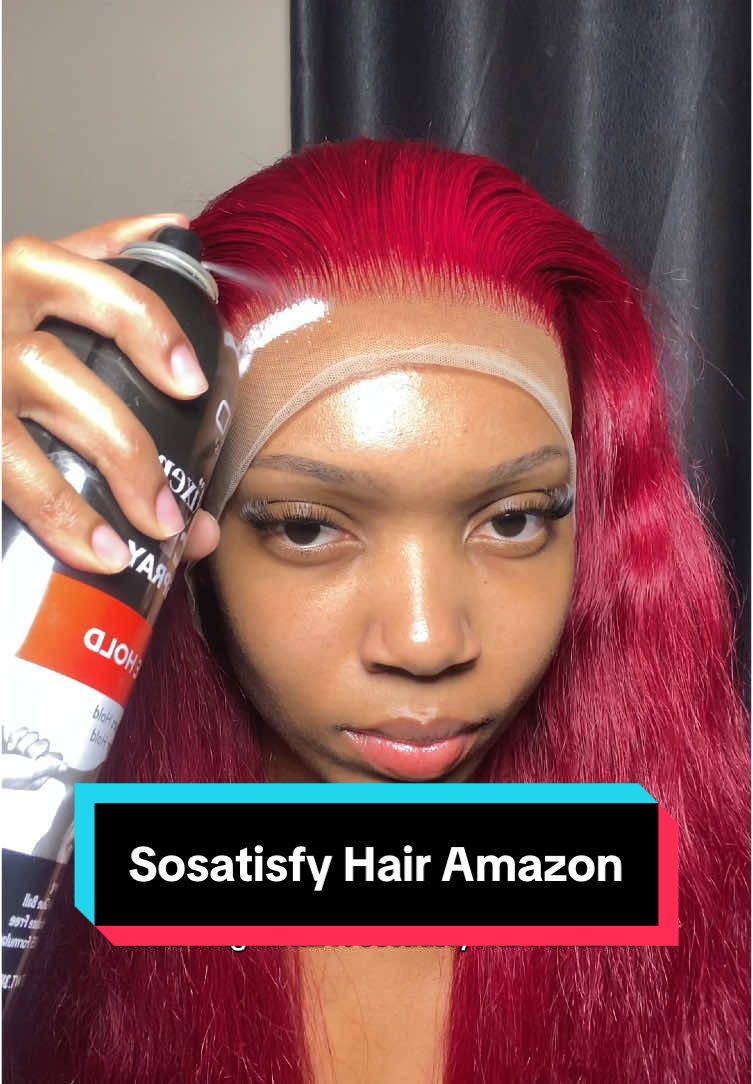 ASMR wig install tutorial, wig from @SosatisfyAmazon 🍒link in bio. Wig details: 28inch Straight 13by4 99j wig #sosatisfy99jstraightwig #sosatisfyhair #sosatisfy99jwig #sosatisfyamazonwig 