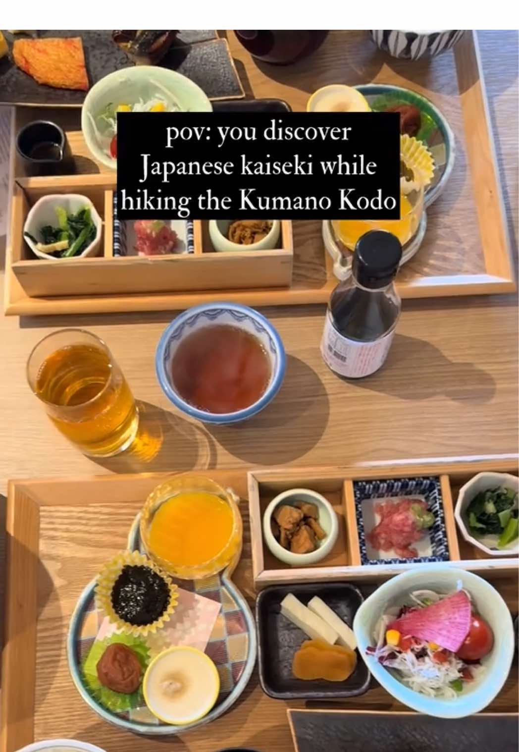 In late March, we hiked the Kumano Kodo, one of two UNESCO pilgrimages, in the Kii Peninsula of Japan. We by no means roughed it up, and enjoyed these kaiseki meals to start and end each day. Kaiseki is a traditional, carefully-constructed, multi-course meal featuring local and seasonal ingredients — would recommend trying it at least once if you have the opportunity! #japan #kaiseki #food #restaurants   #travel #kumanokodo #pilgrimmage 