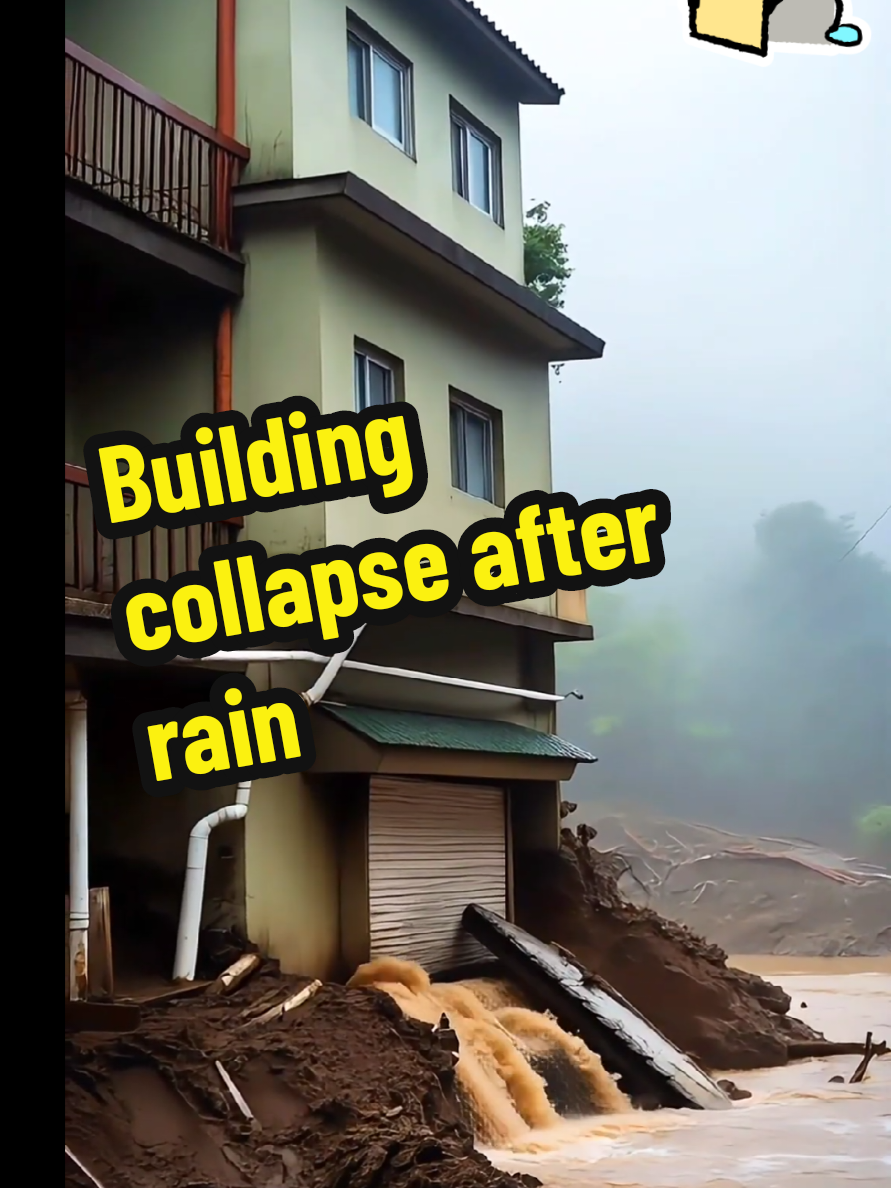 Building collapse after rain .  .  #fyp #fpy_tiktok #tik_tok #tiktoknews #ai #disaster #viralvideo #tiktok #destroyed 