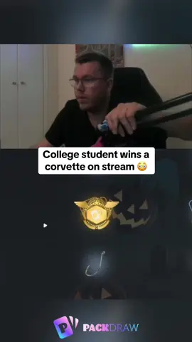 College student wins a corvette on stream 😳 #kickstreaming 