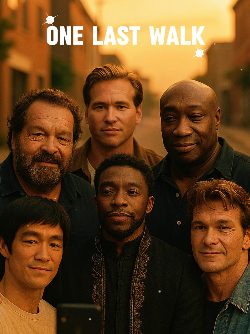 One Last Walk Bruce Lee (1940–1973) Weltikone des Kung-Fu. Er revolutionierte den Kampfkunstfilm und verkörperte Disziplin, Schnelligkeit und Geist. Bud Spencer (1929–2016) Italiens sanfter Riese. Action-Komiker mit Herz, berühmt für seine Faustschläge und sein Lächeln. Val Kilmer (1959–2025) Der wandelbare Schauspieler aus Top Gun, The Doors und Batman Forever. Talent, Tiefe und Tragik. Chadwick Boseman (1976–2020) Ein König auf und abseits der Leinwand. Als Black Panther wurde er zum Symbol für Stärke, Würde und Repräsentation. Michael Clarke Duncan (1957–2012) Der sanfte Riese aus The Green Mile. Seine Stimme, seine Augen – unvergessen. Patrick Swayze (1952–2009) Tänzer, Kämpfer, Romantiker. Dirty Dancing, Ghostund Road House machten ihn zur Kultfigur. #OneLastWalk #LegendsNeverDie #GoneTooSoon #ForeverRemembered #IconsOfCinema #EmotionalTribute #AIArt #CinematicEdit #BruceLee #BudSpencer #ValKilmer #ChadwickBoseman #MichaelClarkeDuncan #PatrickSwayze #FYP #LegendaryFinale #viralvideo 