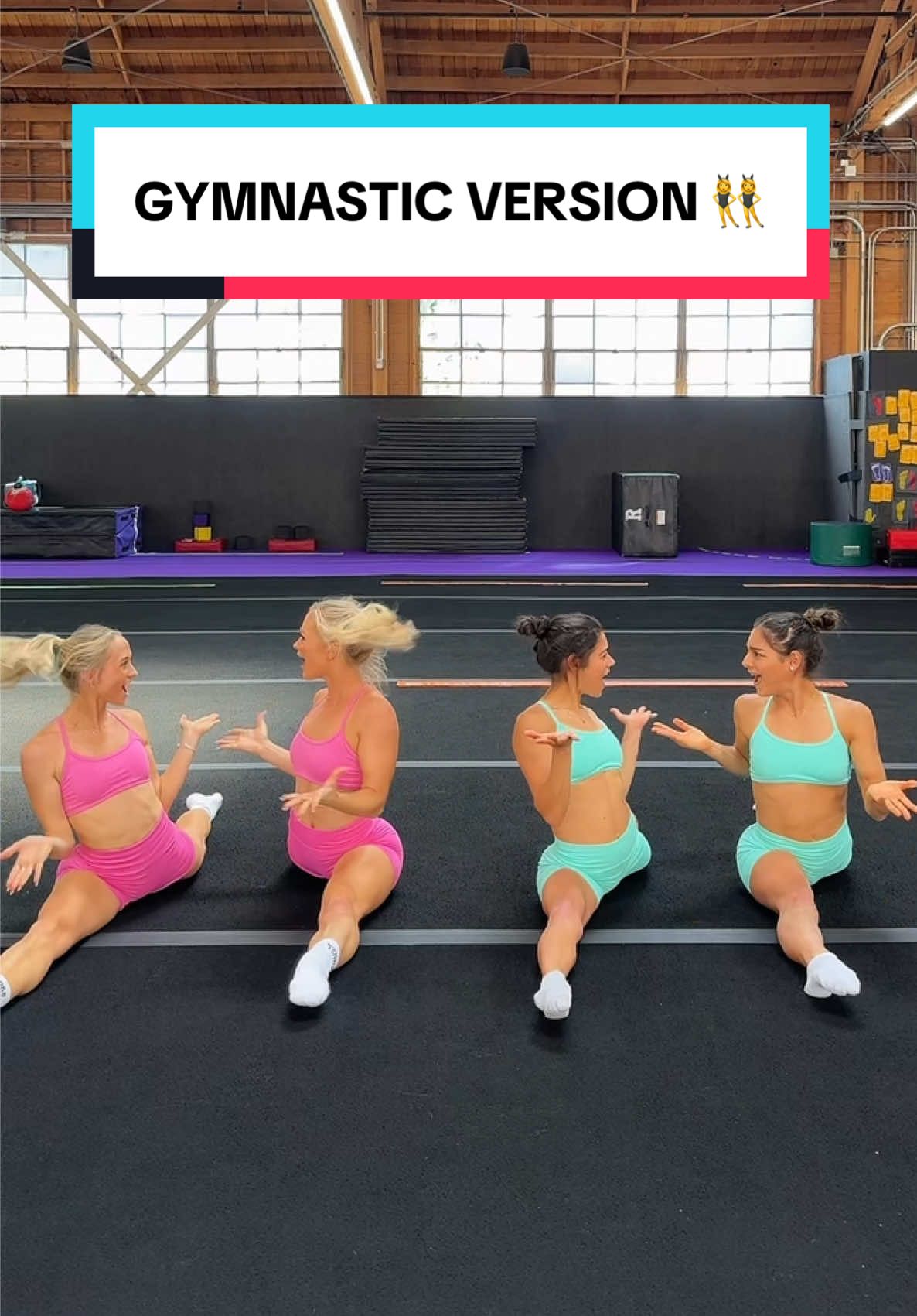 Acro version 🤪🩷🩵 @mmgymsisters #twins #sisters #gymnastics 