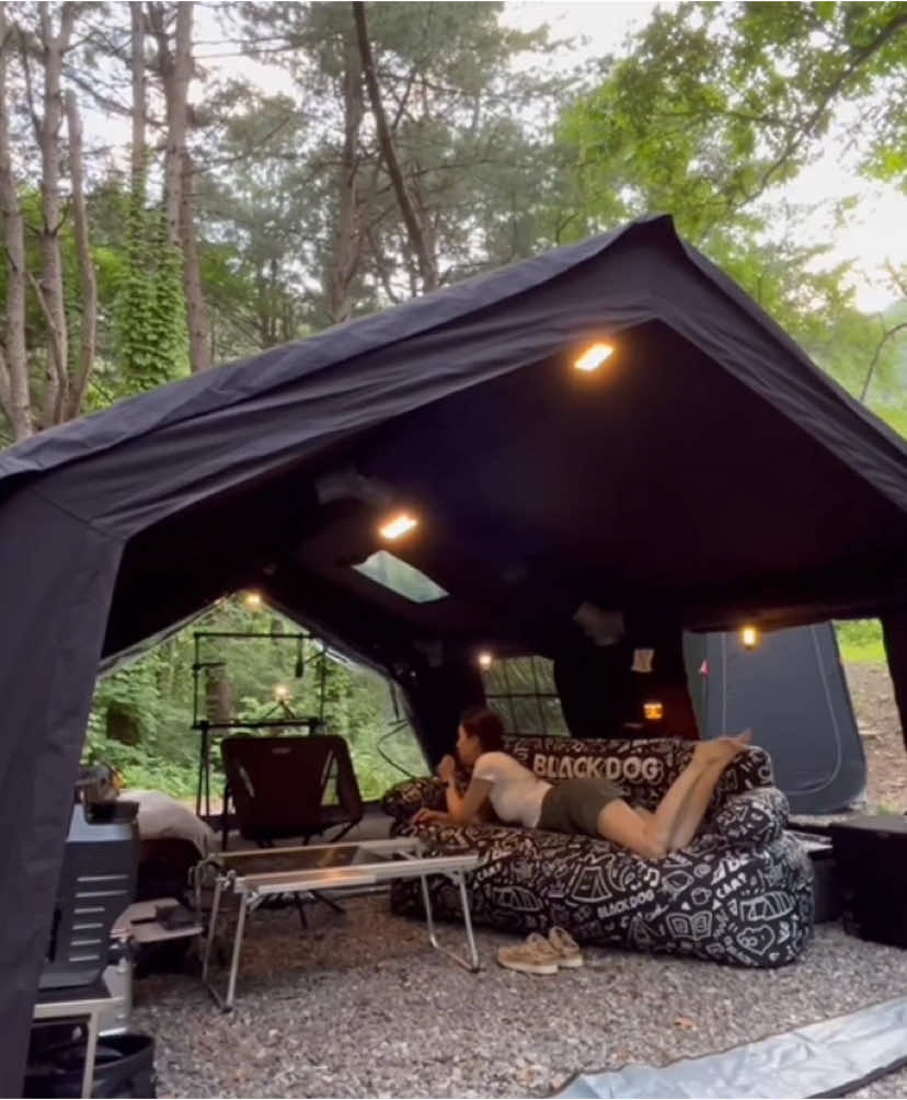 Pretty girl Large 2 bedroom campsite deep in the mountains. Grill and relax outdoors in the peaceful nature #girlcamp #camp #camp #Outdoors #asmr #relax #Vlog 