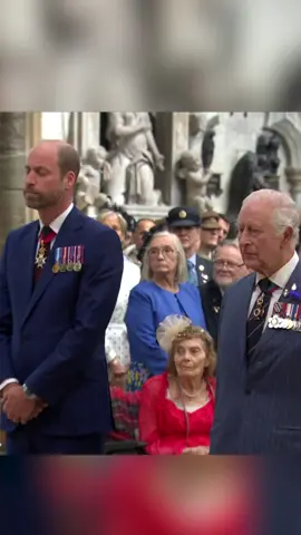 The King and Queen alongside royal family members, veterans and current and former politicians held a two minute silence to mark VE Day #veday #royalfamily #princewilliam #princesskate #princessofwales #kingcharles