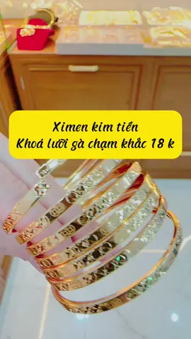 Ximen kim tiền khoá lưỡi gà chạm khắc 18 k sịn sò #trangsuckimyen #trangsuc #vàng18k_610 #yentrangsuc #xuhuong #kimyenshop #lắctay #vòngtay #ximen 