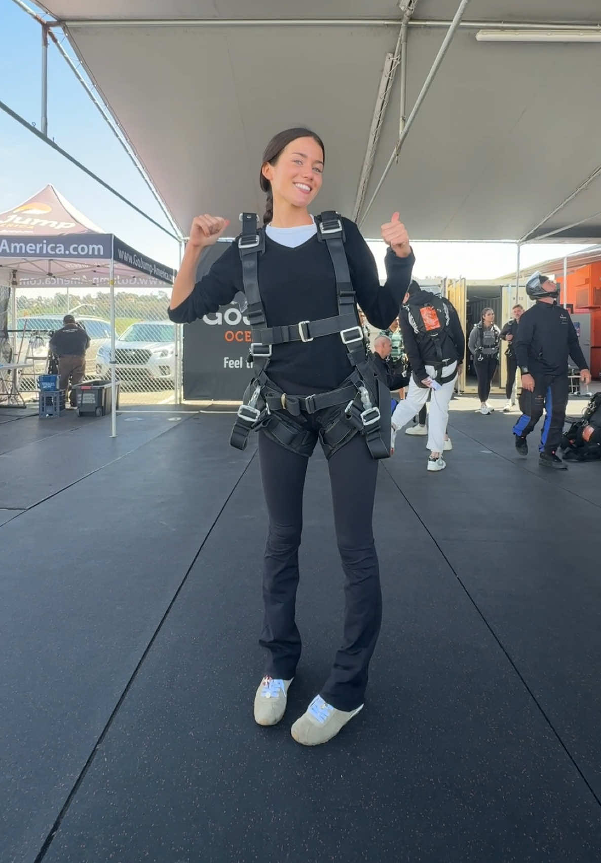 jumping out of planes is even more fun in @Alo Yoga pants🤞✨ad