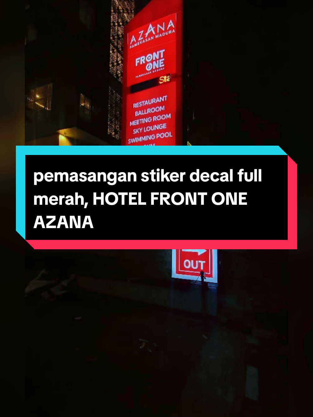 pemasangan stiker decal full merah, HOTEL FRONT ONE AZANA #WGstikerOfficial #pemasangandecal #stikerdecal  #pemasanganstiker #pasanganberkualitas #jasapemasanganbahanberkualitas #