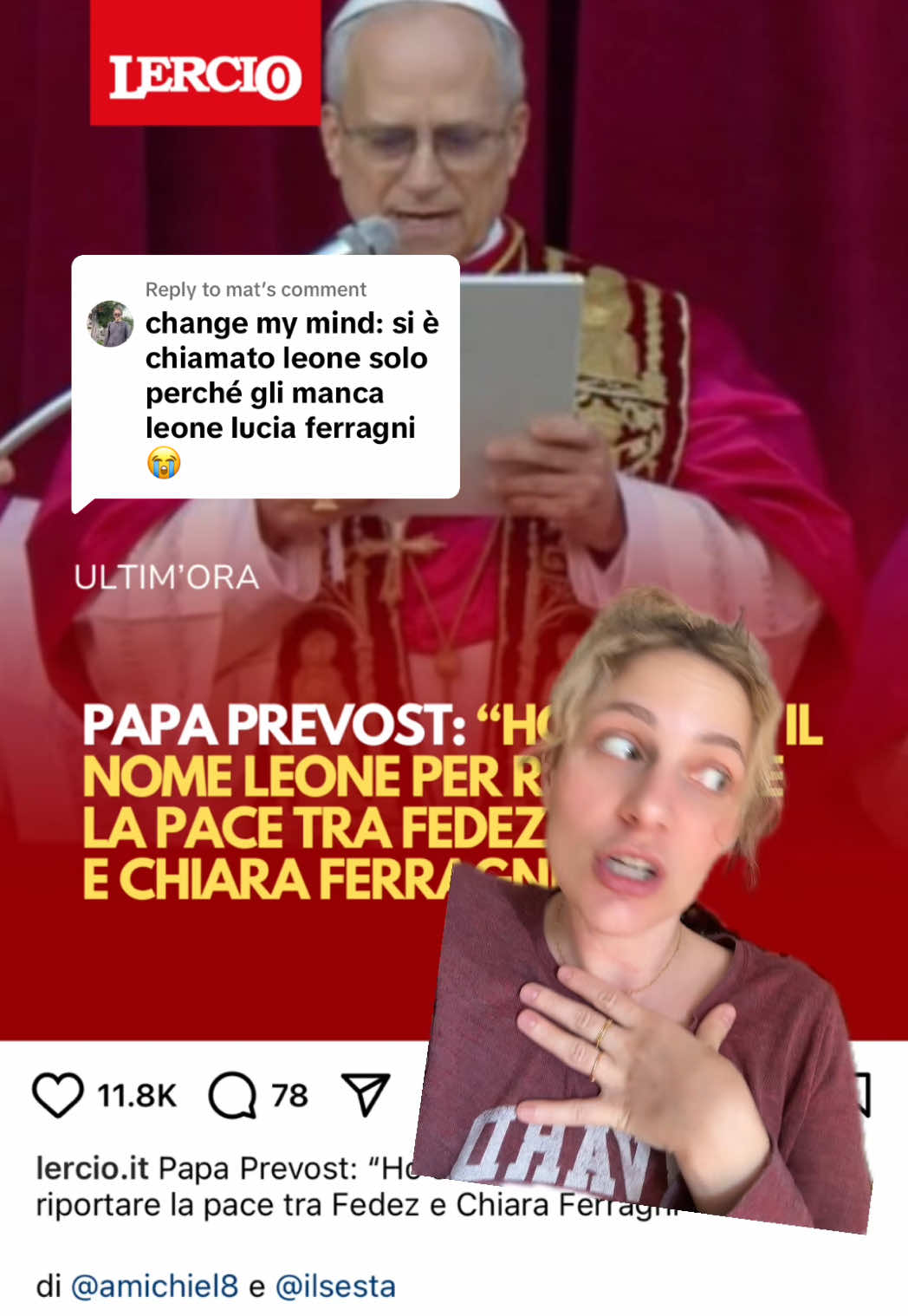 Replying to @mat Pope Leone Lucia FERRAGNI💜 #greenscreen  #chiaraferragni #fedez #theferragnez #leoneluciaferragni #papaleo #popeleo #theriseandfall #perte #fyp 