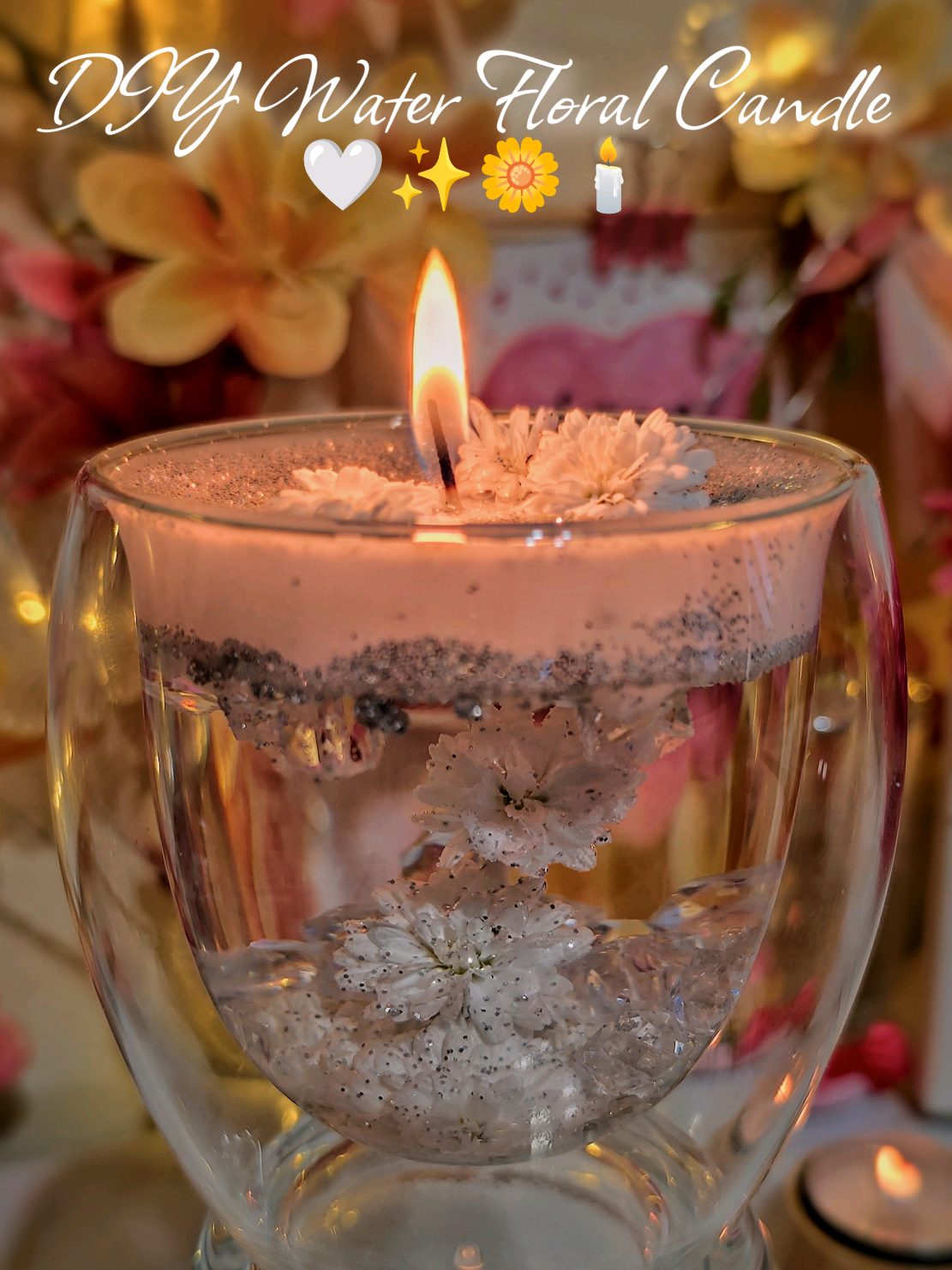 DIY Water Floral Candle🕯️#flowers🤍✨🌼 #floral #floralcandle  #water #candle #decor #decorideas #reels #craft #creative #DIY #handmade #gift #satisfaying #nice #diy #giftideas #decoration #amazing #Love  #art #ideas #easy #easycrafts #aroma #aromacandle #asmr 