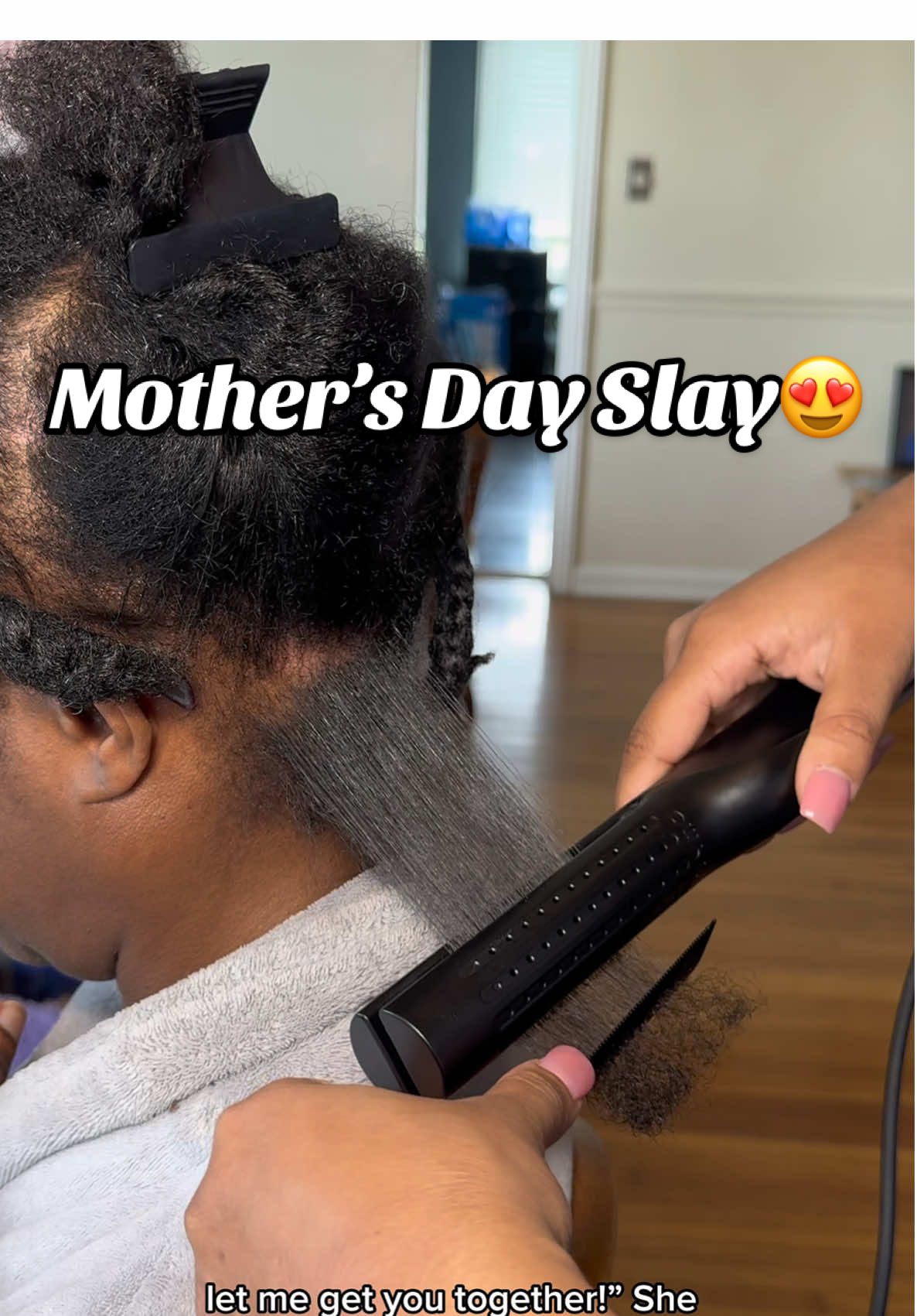Did my mom’s hair for Mother’s Day using the Tymo Airflow — it leaves her hair SO smooth, shiny, and full of body! A little pampering for the woman who deserves it all. #MothersDay #HairTok #TYMOAirflow #SilkPress #Tymo 
