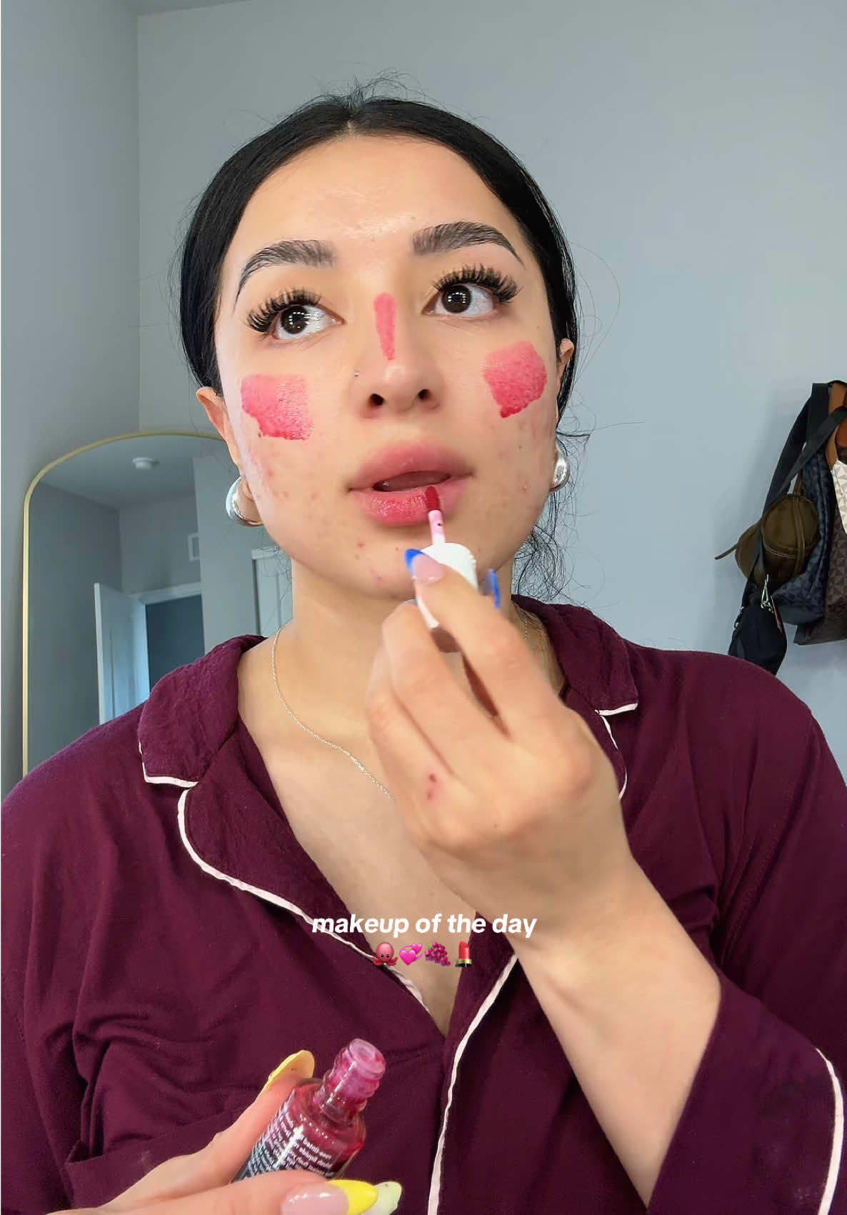 makeup today 🐙💞🍇💄 #grwm #makeup #MakeupRoutine #getreadywithme #fyp 