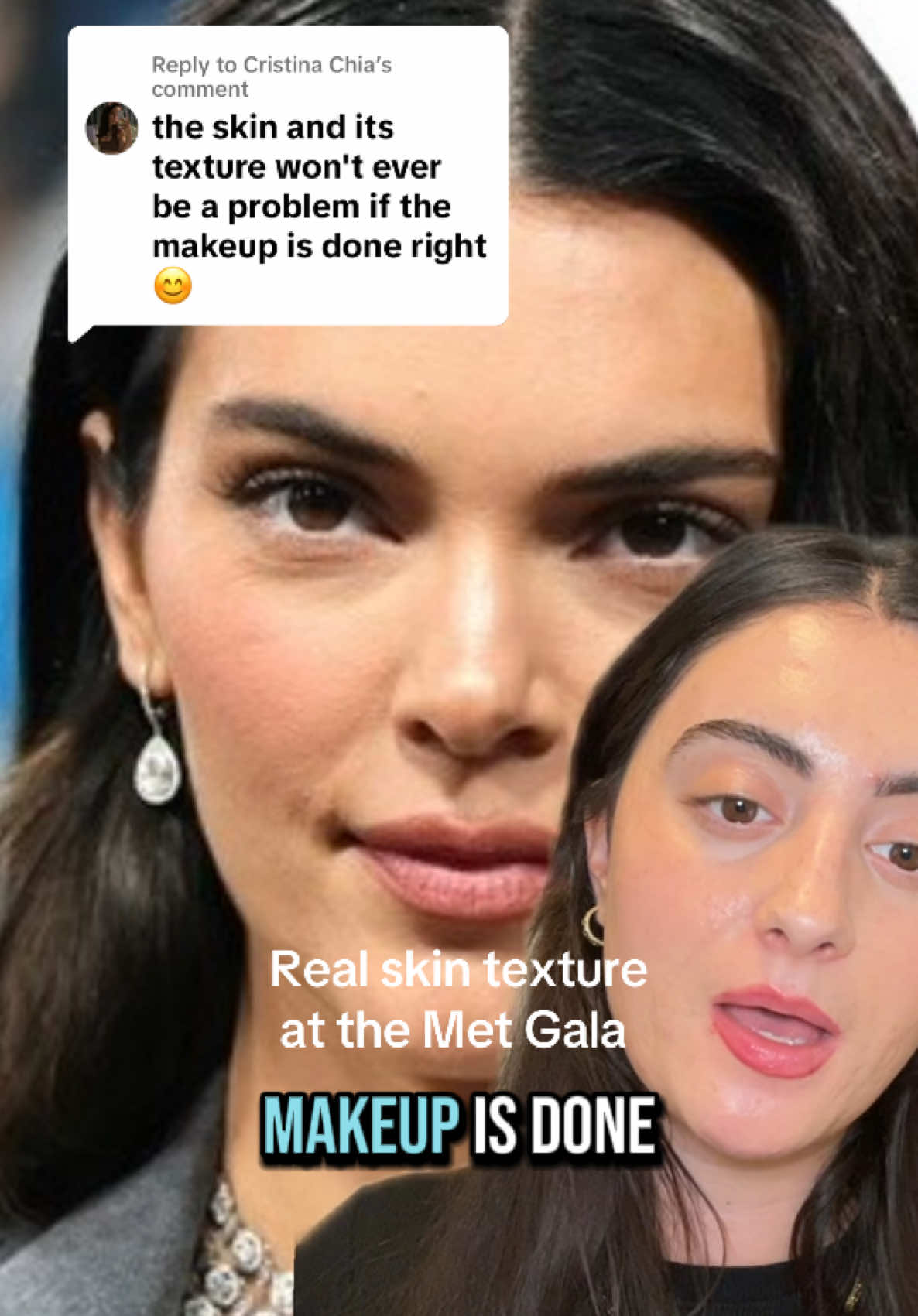 Replying to @Cristina Chia no matter how flawless a makeup routine is. Skin WILL LOOK LIKE SKIN! Let’s stop thinking that makeup is supposed to look 100% airbrushed! 🥰 👏Breaking down the walls of beauty standards on @LoudTalk with Lavi Podcast 💗🎙️ #sydneysweeney #realskintexture #metgala #metgala2025 #makeuptutorial #makeuptips #makeupartist #acnepositivity #skinconfidence #beautystandard #kendalljenner #maryphillipsmakeup #sabrinacarpenter #gigihadid 