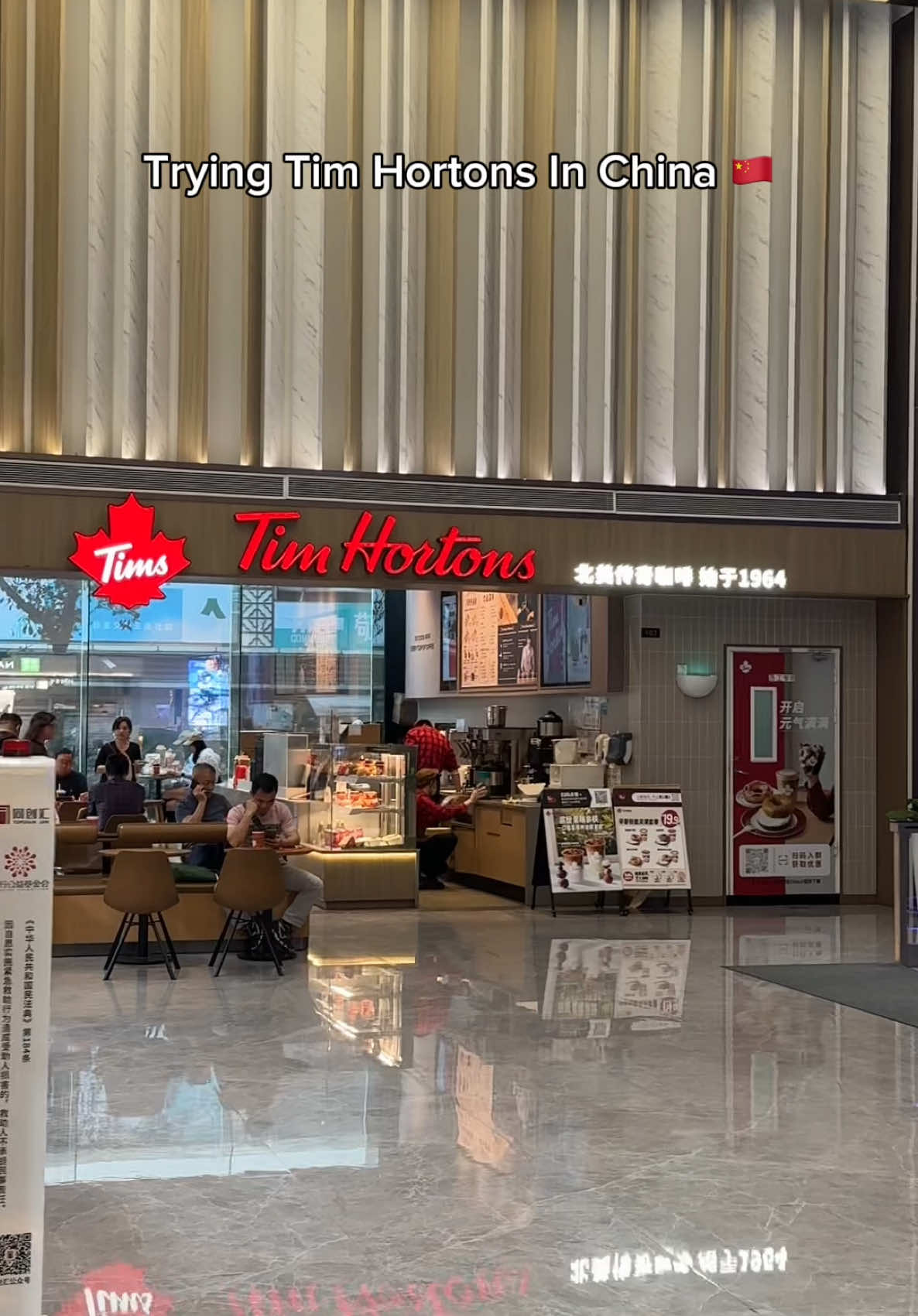 Trying Tim Hortons in China 🇨🇳 @Tim Hortons @Munchie Peachy  #china #timhortons #foodies #eating 
