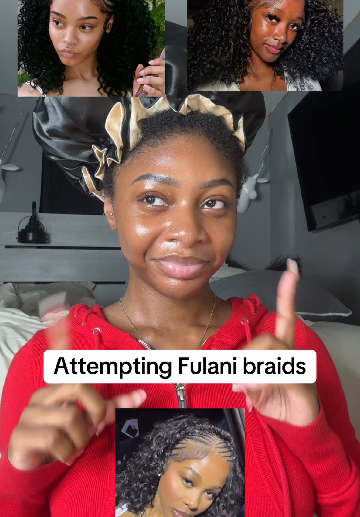 Attempting Fulani braids on my natural hair… was this a fail?! 🫣💕 #fulanibraids #fulanibraidsstyle #naturalfulanibraids #fyp #jaydawaydabraids 