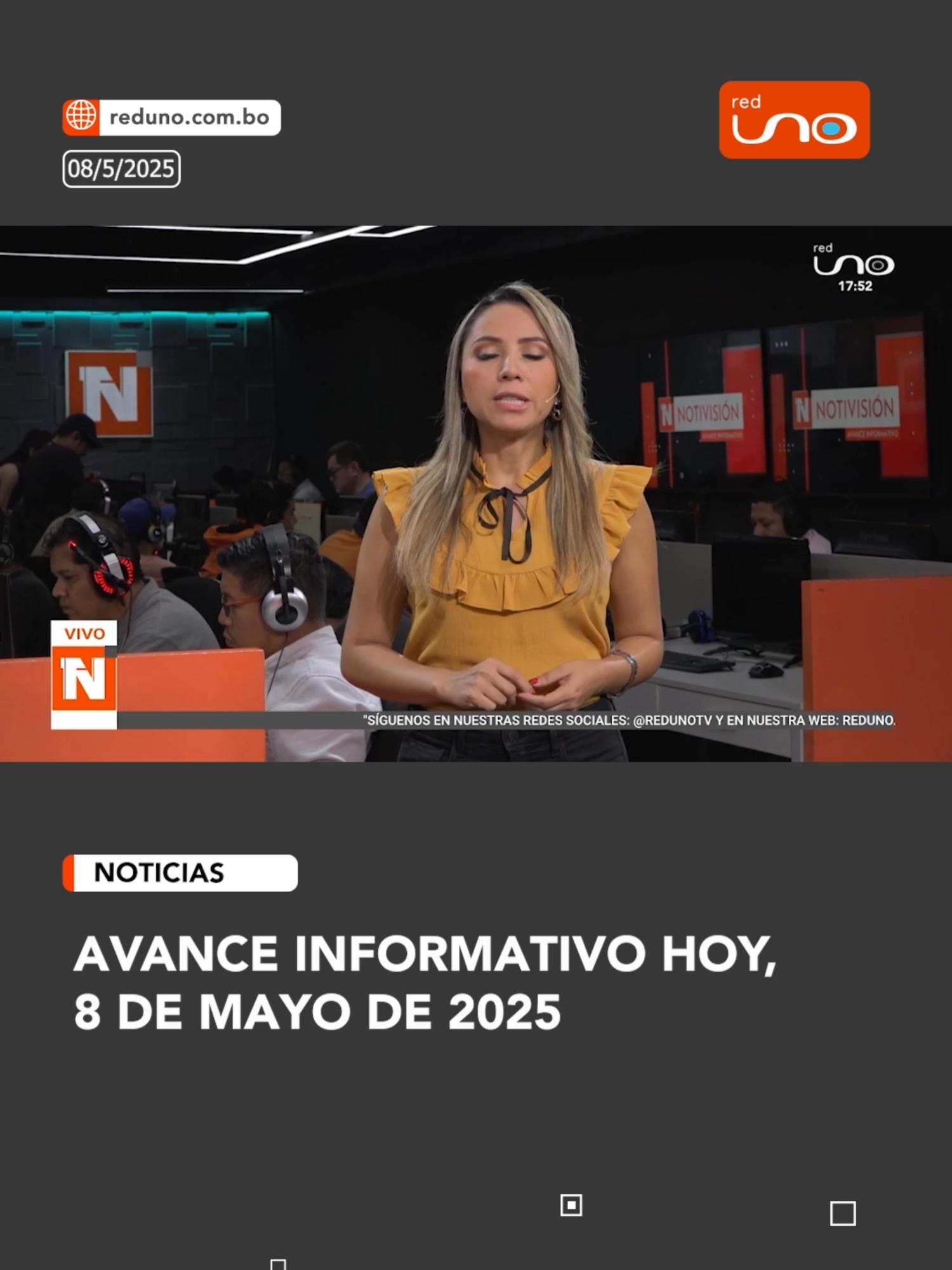 #Bolivia | Avance informativo hoy, 8 de mayo de 2025. - Conflicto en Coripata. - Capturan camión con sustancias controladas. - Militares emboscados y golpeados en un operativo. Más información en www.reduno.com.bo #RedUno #RedUnoDigital #Notivisión