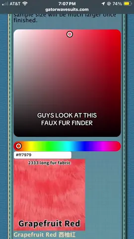 THIS IS SO COOOLLL PLS SPREAD THIS!!! THE WEBSITE IS https://www.gatorwavesuits.com/furcolorpicker/ ILL PUT IT IN THE COMMENTS TOO!! #fursuit #fursuiter #furryfandom #fursuitmaking 
