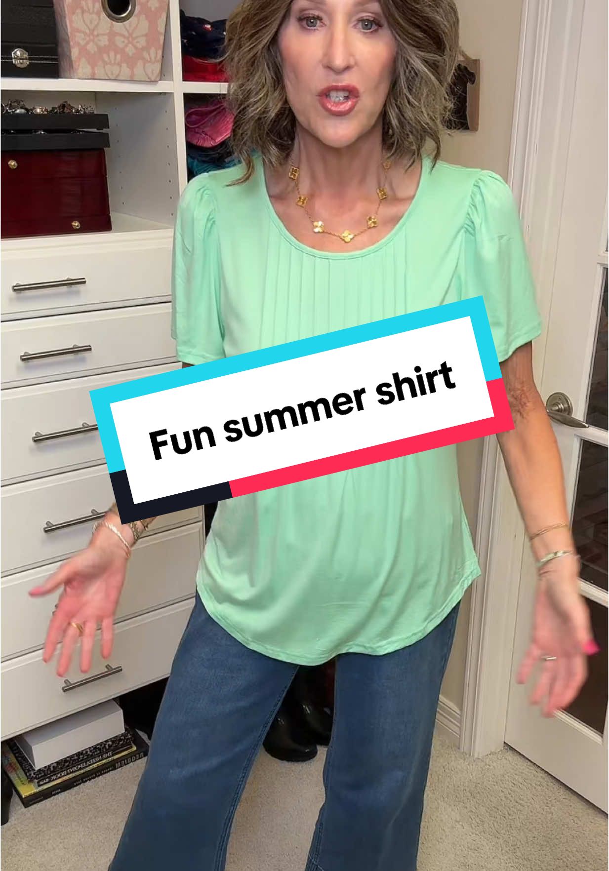 This blouse is offered in a variety of colors and prints. Grab one before they sell out again. #shirt #top #blouse #affordablefashion #tshirt #womensfashion 